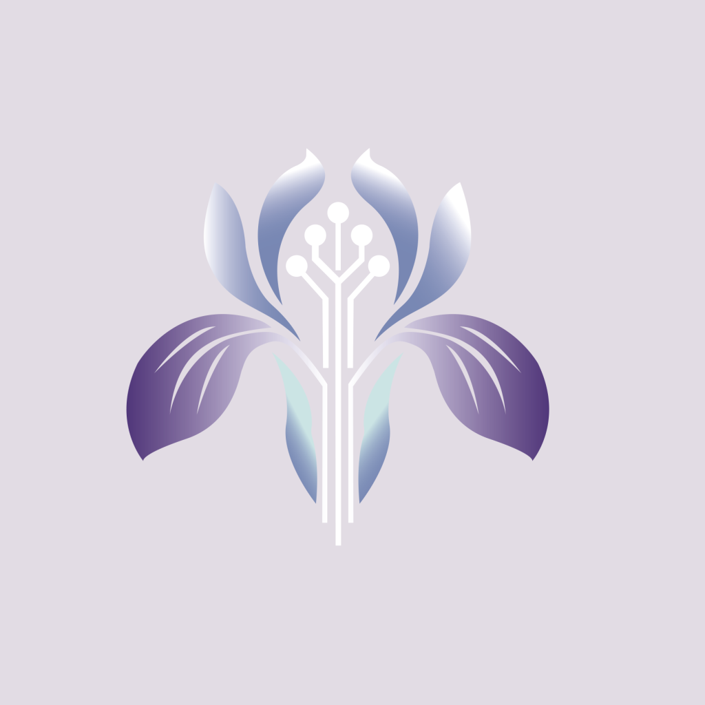logo iris avec des circuits électroniques
